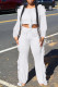 White Casual Solid Tassel Patchwork O Neck Long Sleeve Two Pieces