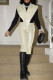 White Casual Solid Patchwork Turndown Collar Sleeveless Two Pieces