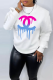 White Street Basis Print Patchwork O Neck Tops