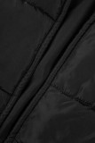 Pink Casual Solid Patchwork Mandarin Collar Outerwear