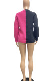 Yellow Grey Casual Solid Patchwork Buckle V Neck Tops