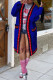 Blue Casual Patchwork Cardigan Outerwear
