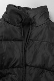 Pink Casual Solid Patchwork Mandarin Collar Outerwear