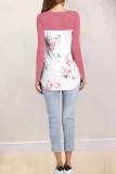 Grey Casual Print Patchwork Tops