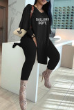 White Casual Print Patchwork Slit V Neck Long Sleeve Two Pieces