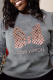 Grey Street Vintage Print Patchwork Letter O Neck Tops
