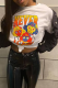 White Vintage Cute Print Patchwork Letter O Neck T-Shirts