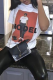 White Daily Vintage Print Patchwork Letter O Neck T-Shirts