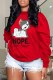 Red Casual Character Letter Half A Turtleneck Tops