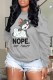Grey Casual Character Letter Half A Turtleneck Tops