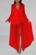 Red Sexy Casual Solid Patchwork See-through V Neck Regular Rompers