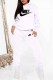 White Street Print Letter Hooded Collar Long Sleeve Two Pieces