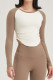 White Brown Casual Sportswear Solid Patchwork Asymmetrical