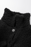 Coffee Street Solid Patchwork Turndown Collar Outerwear
