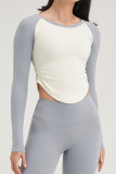 Lady Grey Casual Sportswear Solid Patchwork Asymmetrical