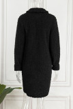 Coffee Street Solid Patchwork Turndown Collar Outerwear