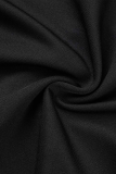 Black Sexy Solid Hollowed Out Square Collar Skinny Jumpsuits