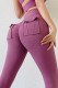 Light Purple Casual Sportswear Solid Patchwork Pocket