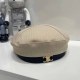 Light Khaki Street Geometric Solid Patchwork Hat