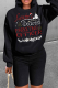 Black Party Vintage Santa Hats Printed Christmas Tree Printed Letter O Neck Tops