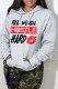 Grey Casual Letter Print Basic Hooded Collar Tops