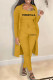 Yellow Casual Print Patchwork Cardigan Collar Long Sleeve Three Pieces