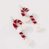 Red Casual Daily Party Patchwork Tassel Earrings