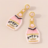 Pink Casual Daily Patchwork Sequins Earrings