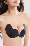 Black Sexy Solid Patchwork Invisible Bra