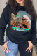Black Street Celebrities Patchwork Patchwork Letter O Neck Tops