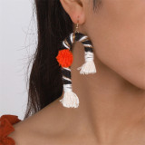 Orange Casual Daily Party Patchwork Tassel Earrings