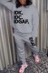 Grey Casual Letter Print Basic O Neck Long Sleeve Two Pieces