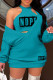 Lake Green Sexy Casual Print Basic O Neck Long Sleeve Two Pieces