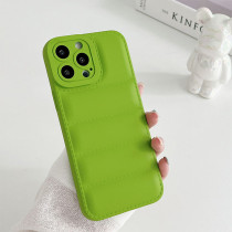 Mustard Green Casual Solid Patchwork Phone Case