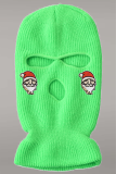 Fluorescent Green Street Vintage Embroidery Santa Claus Hollowed Out Patchwork Hat