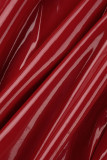Burgundy Sexy Solid Backless Strapless Sleeveless Dress Dresses