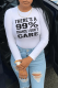 White Casual Street Print Patchwork Letter O Neck Tops