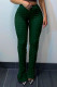 Ink Green Street Solid Patchwork Skinny High Waist Speaker Solid Color Bottoms
