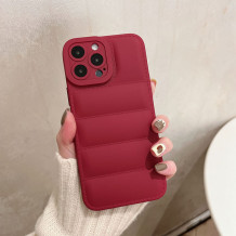 Burgundy Casual Solid Patchwork Phone Case
