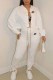 White Street Print Chains Hooded Collar Long Sleeve Two Pieces