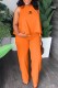 Orange Casual Print Letter O Neck Sleeveless Two Pieces