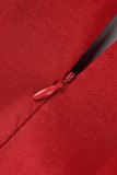 Red Elegant Solid Patchwork With Bow Square Collar A Line Dresses