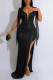 Black Sexy Party Formal Sequins V Neck Dresses