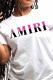 White Casual Print Letter O Neck T-Shirts
