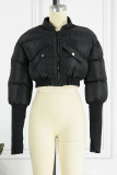 Grey Casual Street Solid Patchwork Cardigan Collar Outerwear