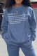 Blue Casual Simplicity Print Patchwork Letter O Neck Tops