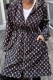 Coffee Street Letter Patchwork Hooded Collar Outerwear