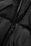 Grey Casual Street Solid Patchwork Cardigan Collar Outerwear