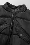 Grey Casual Street Solid Patchwork Cardigan Collar Outerwear