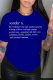 Navy Blue Casual Basis Print Patchwork Letter O Neck T-Shirts